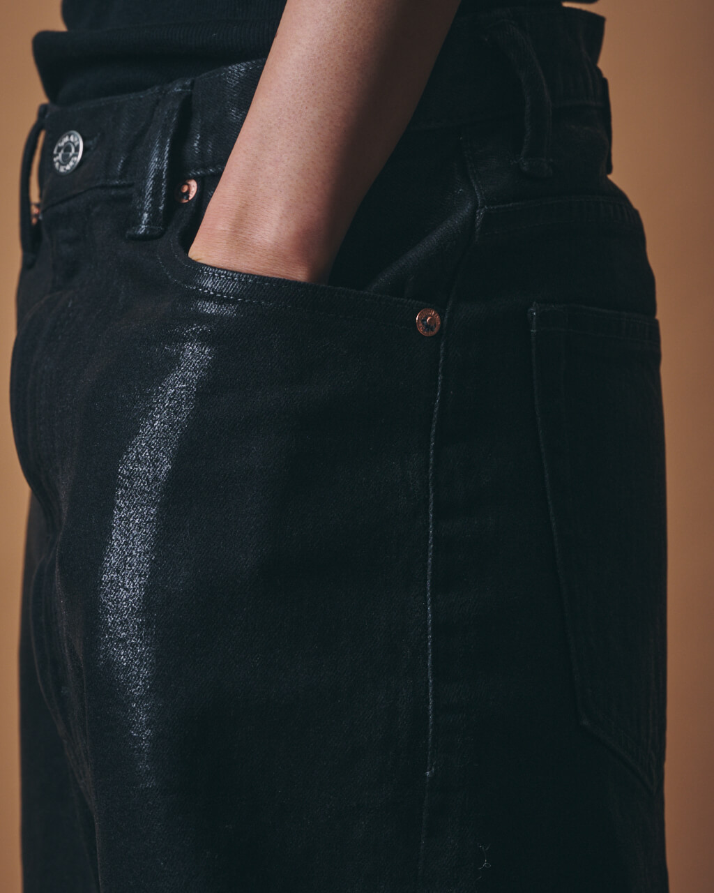 プレゼント対象商品 m.u × Oblada 1938 Black Leather Coating - パンツ